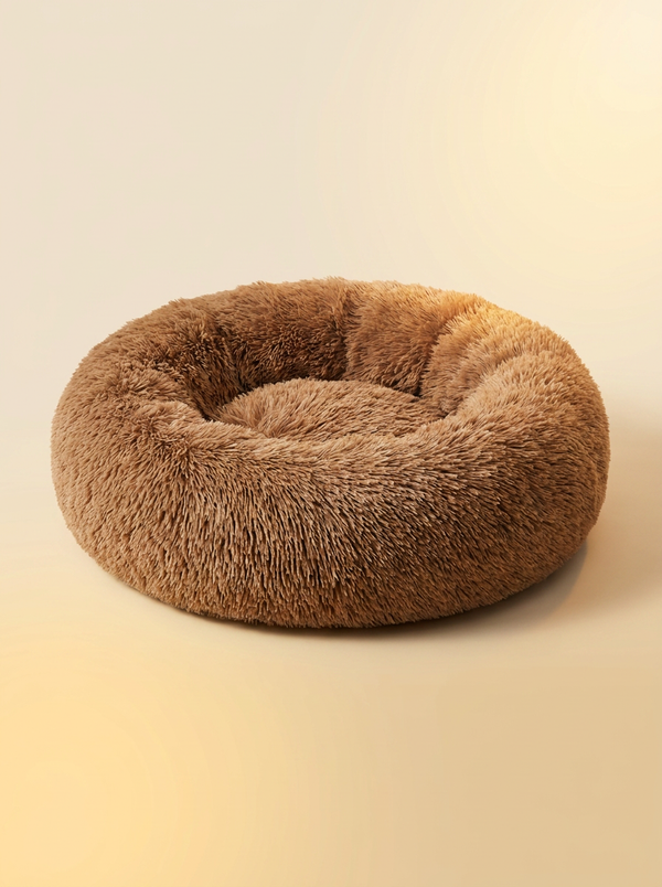 kept. The Cloud — Fluffy Plush Calming Round Pet Bed (L & XL)