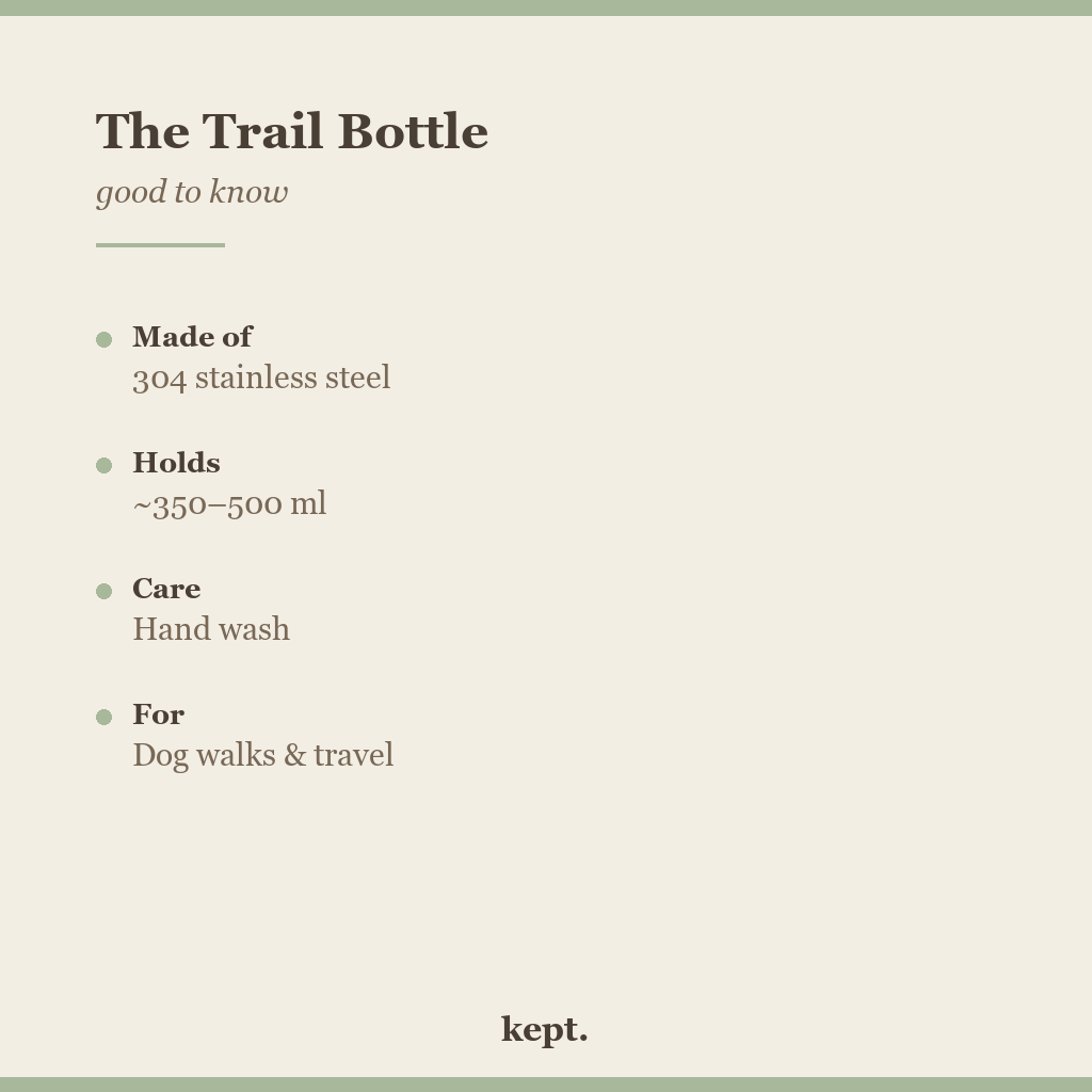kept. trail bottle facts