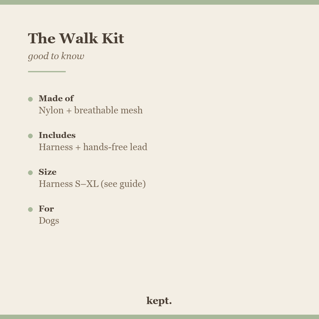 kept. walk kit facts