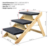 kept. The Rise — Foldable 3-Step Wood Pet Stairs (Dogs & Cats)