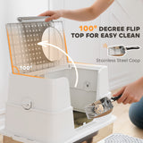 kept. The Steel Box XL — Flip-Top Stainless Litter Box with Scoop & Step (Cats)