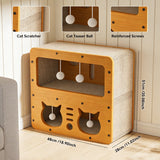 kept. The Settee — Double-Decker Cat Scratcher Sofa with Teaser Balls (Cats)