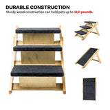 kept. The Rise — Foldable 3-Step Wood Pet Stairs (Dogs & Cats)