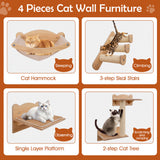 kept. The Skyline — 4-Piece Cat Wall Furniture Set with Hammock (Cats)