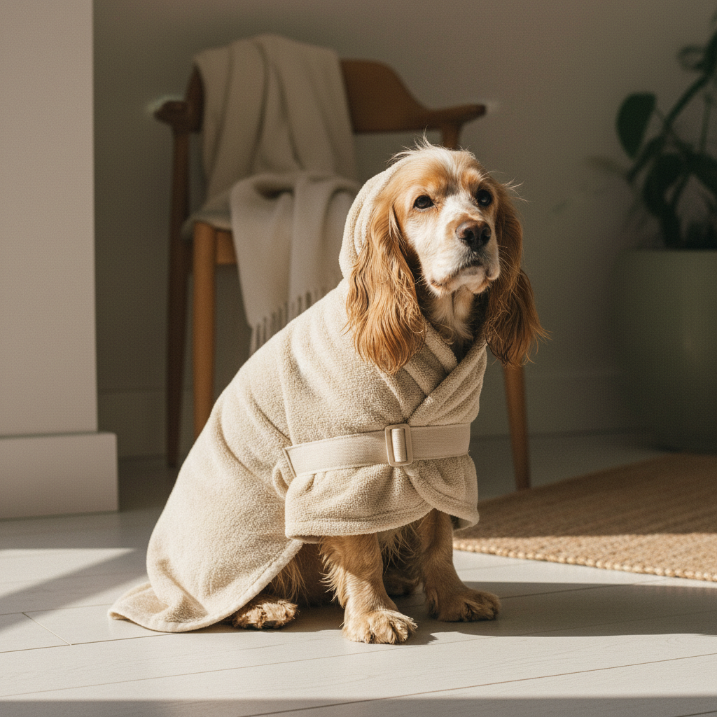 kept. bath robe in_use