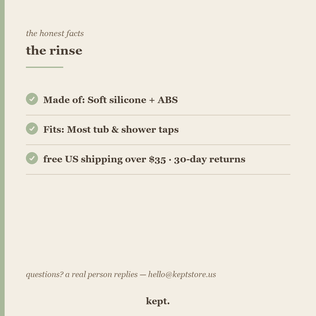 kept. bath sprayer trust card