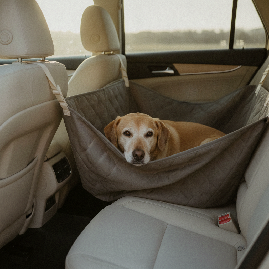 kept. car hammock in_use