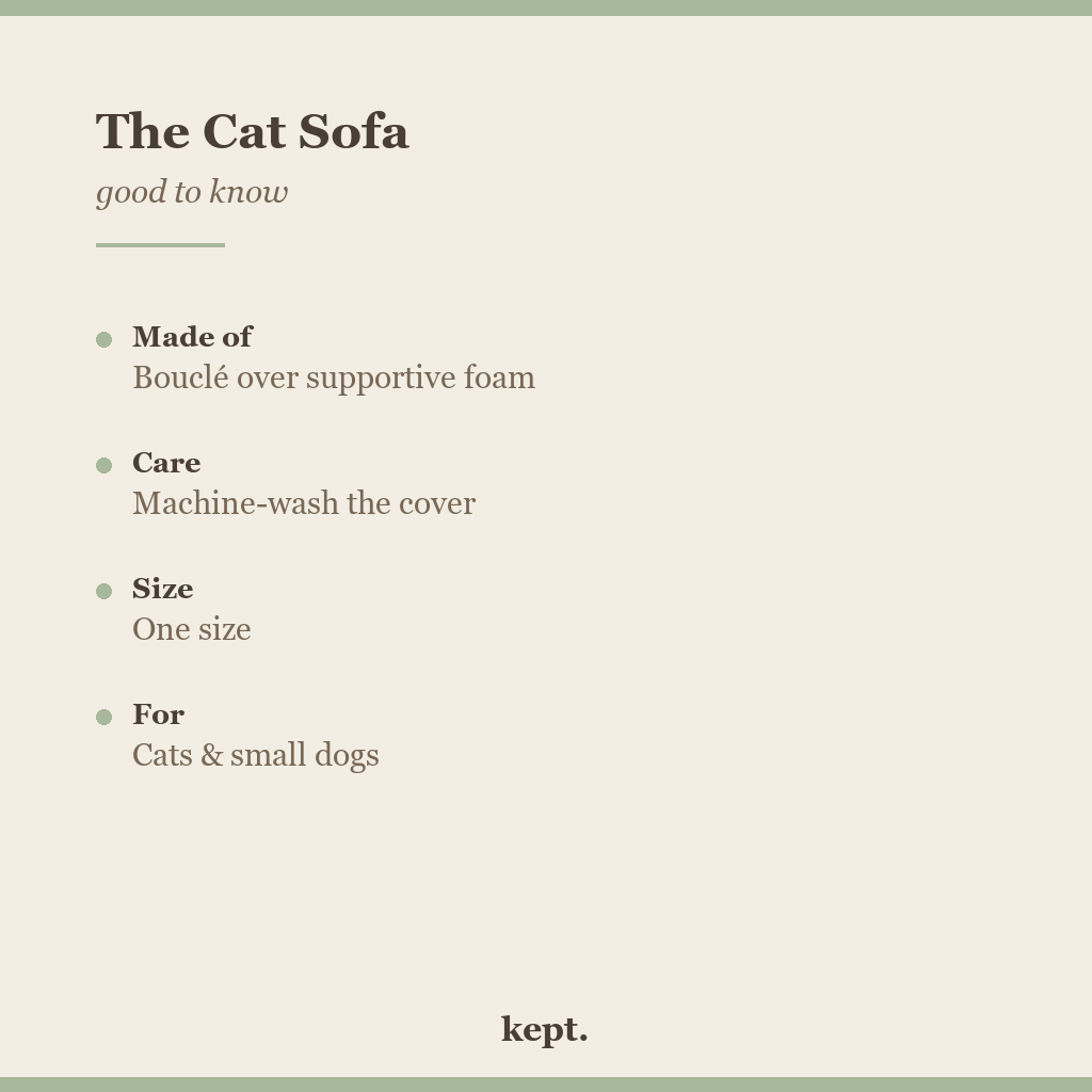 kept. cat sofa facts