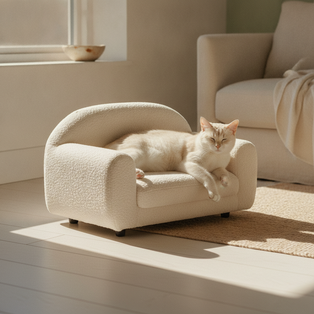 kept. cat sofa in_use