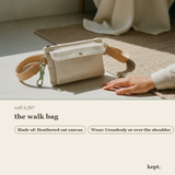 kept. crossbody walking bag dimension card