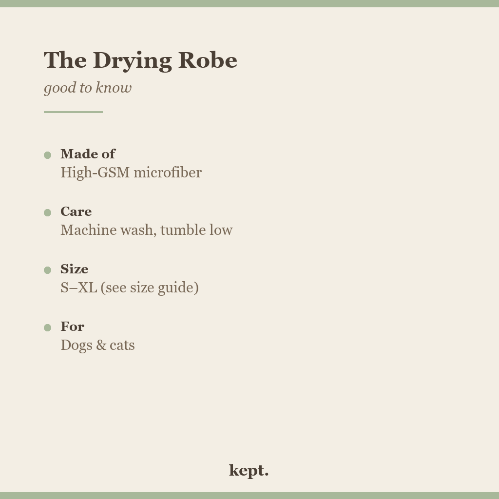 kept. drying robe facts