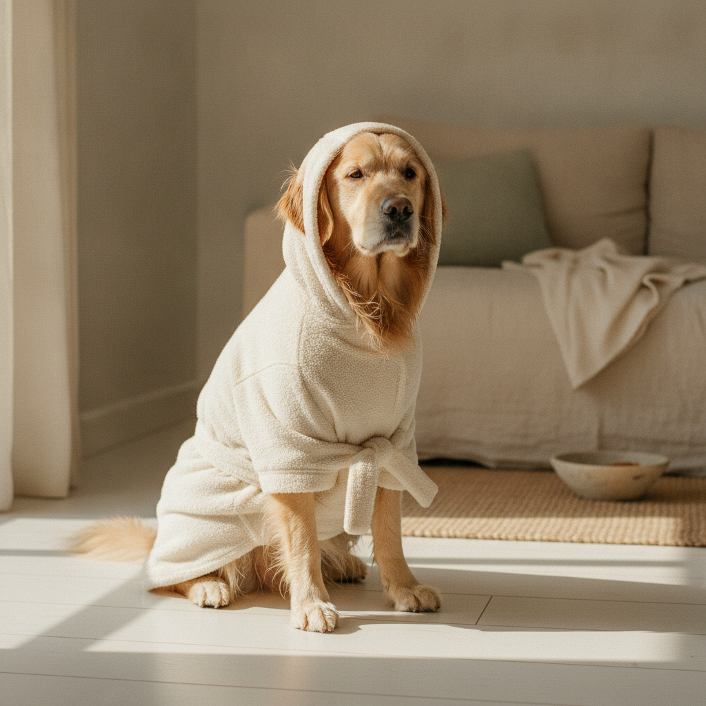 kept. drying robe in_use