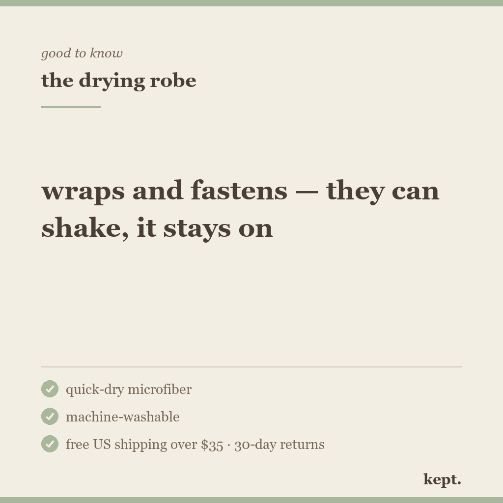 kept. drying robe objection card