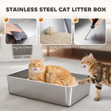 kept. The Steel Box XL — Flip-Top Stainless Litter Box with Scoop & Step (Cats)