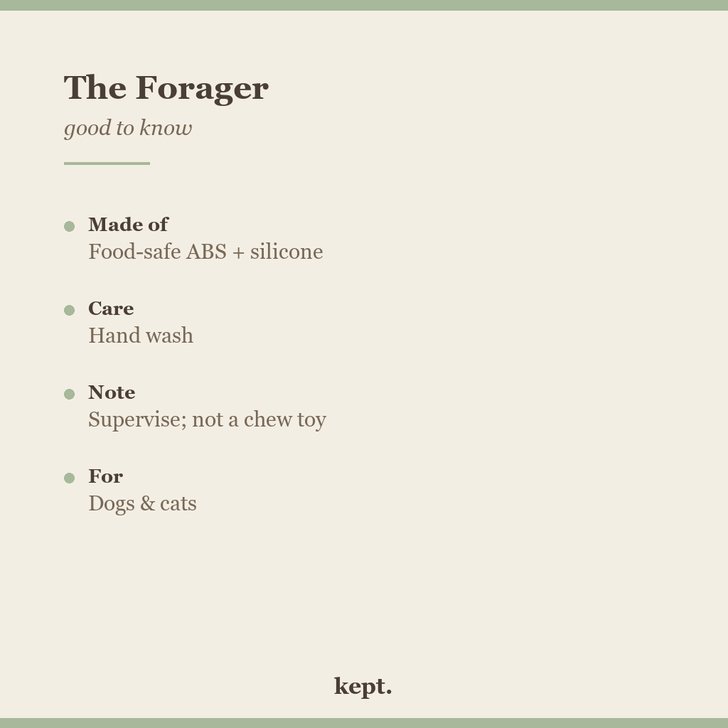 kept. forager toy facts