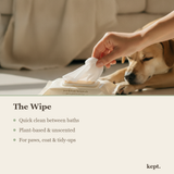 kept. grooming wipes feature