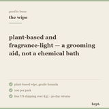 kept. grooming wipes objection card