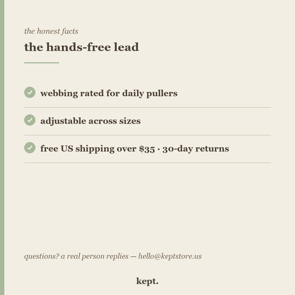 kept. hands free lead trust card