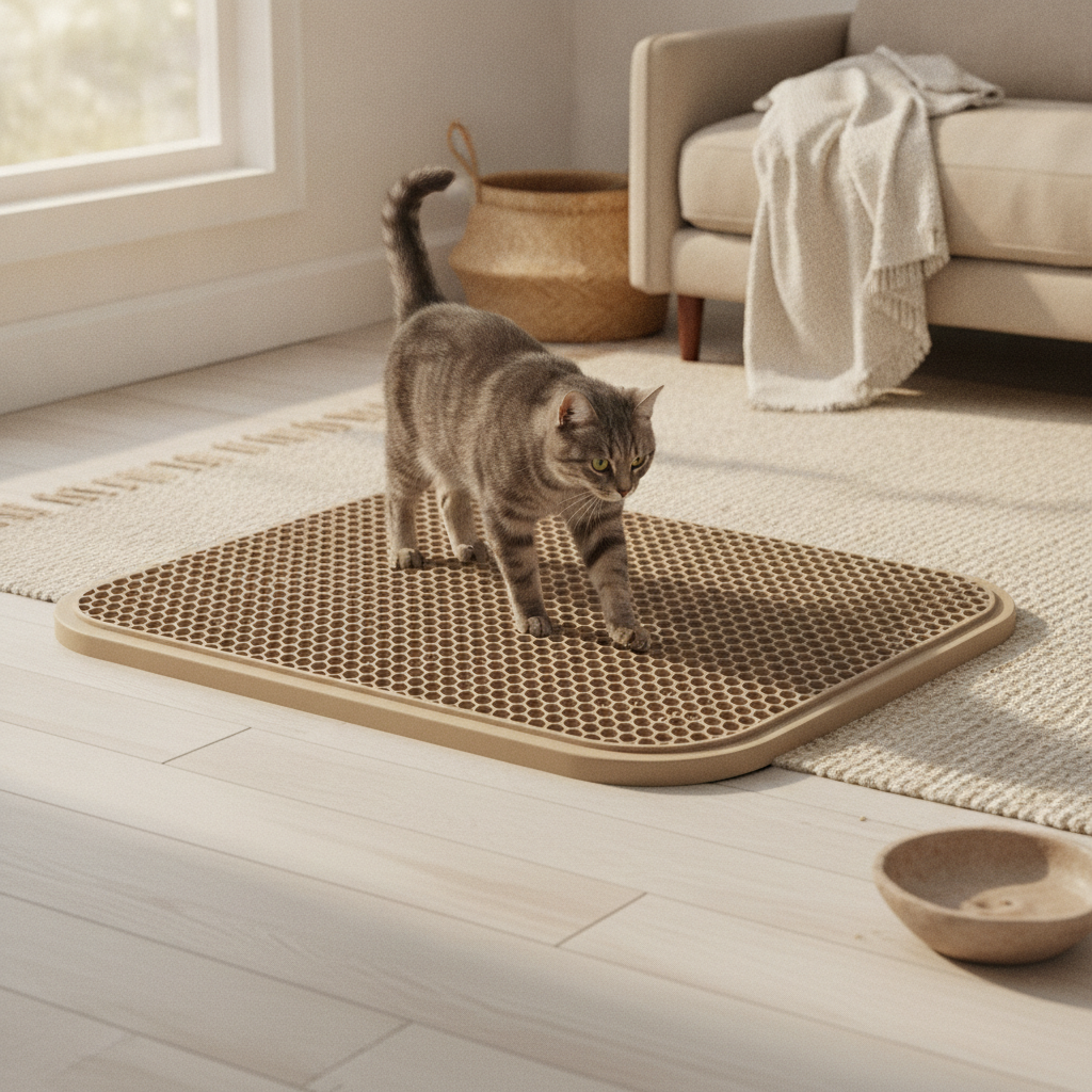 kept. honeycomb litter mat in_use