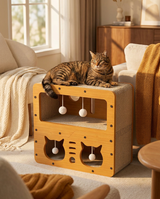 kept. The Settee — Double-Decker Cat Scratcher Sofa with Teaser Balls (Cats)