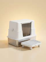 kept. The Steel Box XL — Flip-Top Stainless Litter Box with Scoop & Step (Cats)