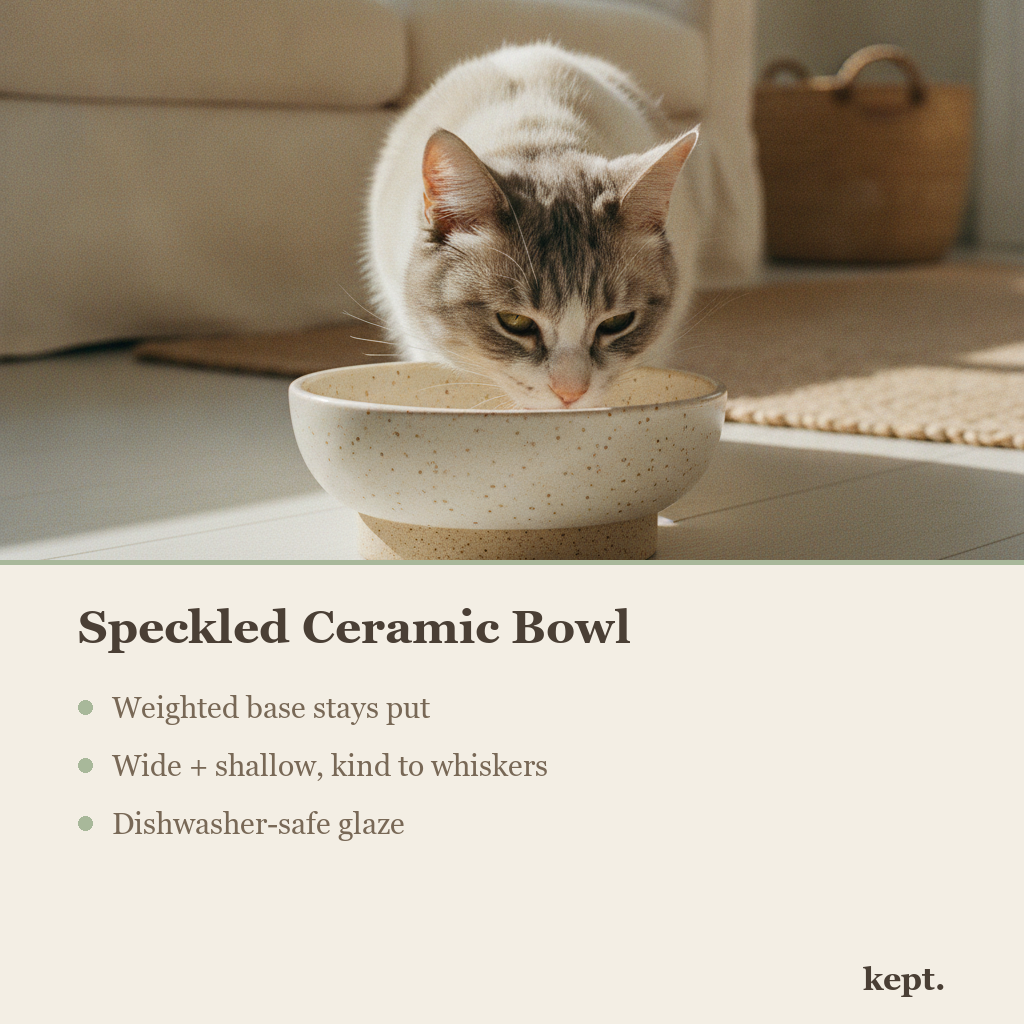kept. speckled ceramic bowl feature