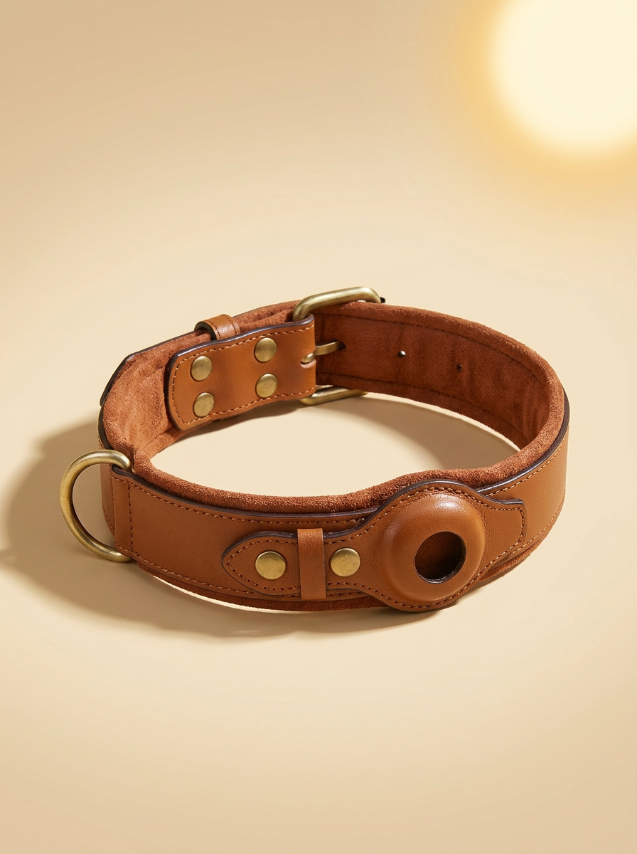 kept. The Field Collar — Top-Grain Leather Collar with Tracker Pocket (Dogs)