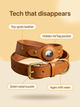 kept. The Field Collar — Top-Grain Leather Collar with Tracker Pocket (Dogs)