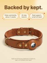 kept. The Field Collar — Top-Grain Leather Collar with Tracker Pocket (Dogs)