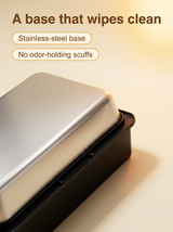 kept. The Vault — Stainless-Steel Semi-Enclosed Litter Box (Cats)