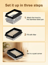 kept. The Vault — Stainless-Steel Semi-Enclosed Litter Box (Cats)