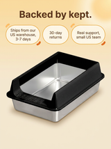 kept. The Vault — Stainless-Steel Semi-Enclosed Litter Box (Cats)