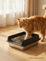 kept. The Vault — Stainless-Steel Semi-Enclosed Litter Box (Cats)