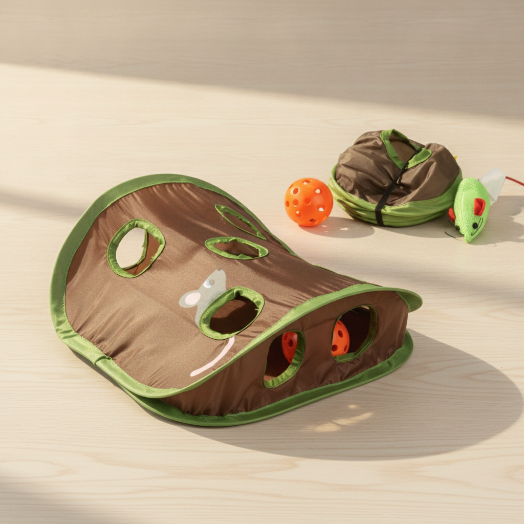 kept. The Burrow hide and seek cat toy, warm minimal hero