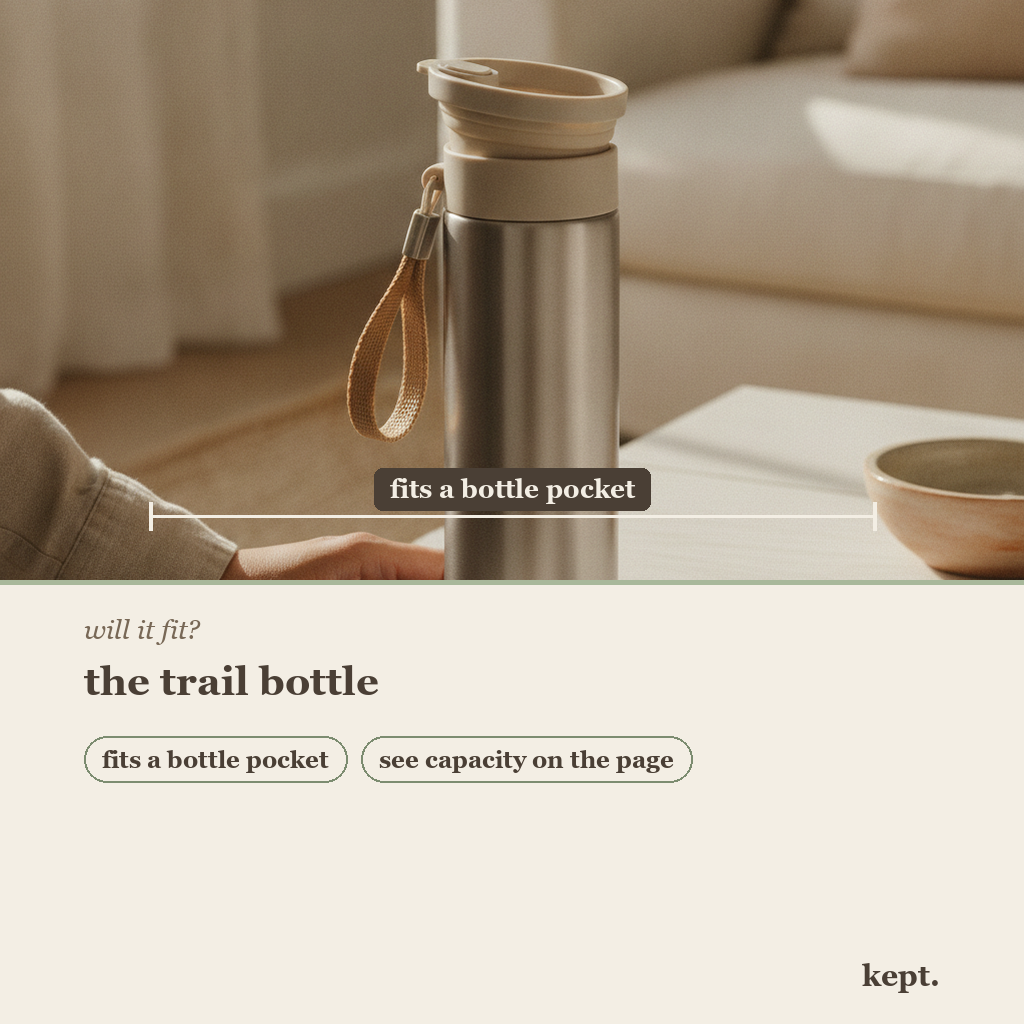 kept. trail bottle dimension card