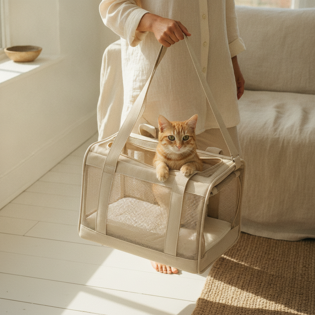 kept. travel carrier in_use