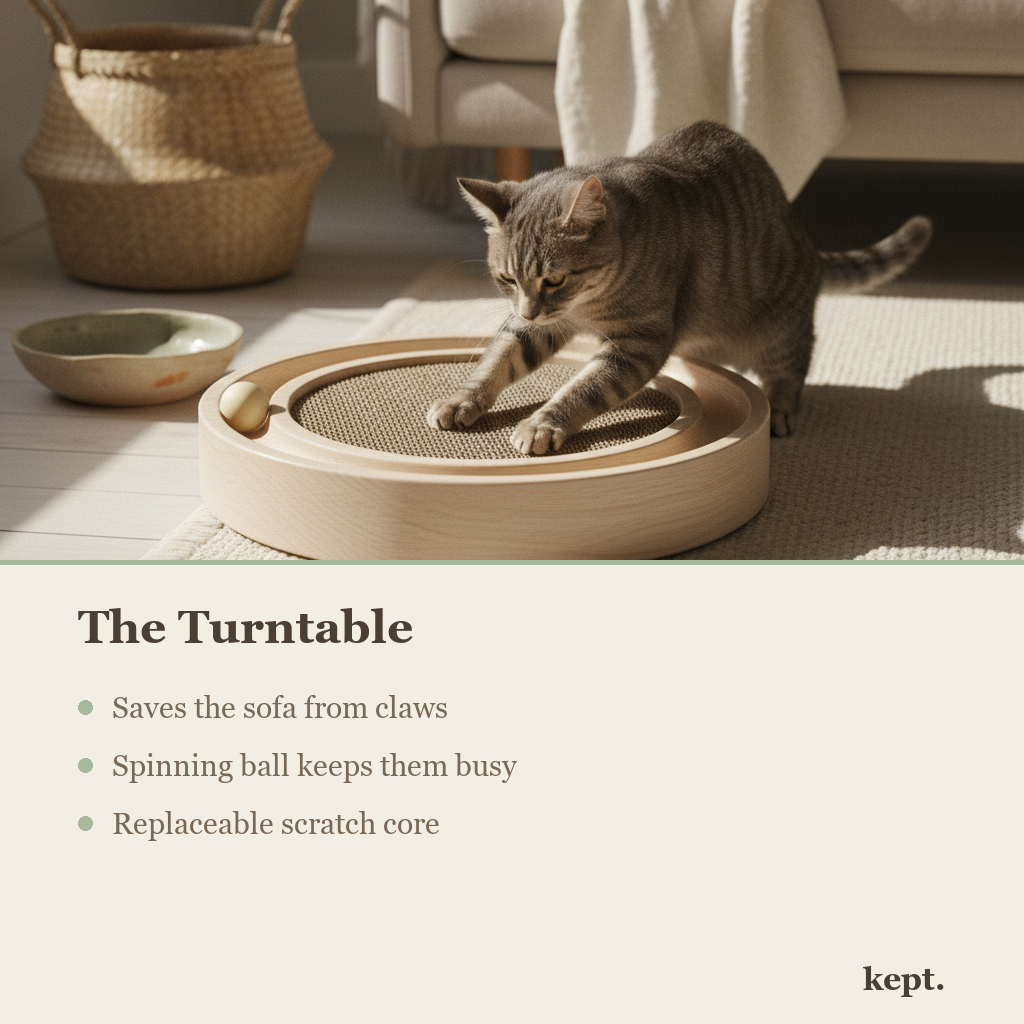 kept. wood scratcher feature